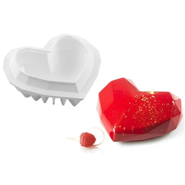 dernière tendance Moule Silicone Coeur Origami 15×13,5 Cm SilikoMart Professional 1
