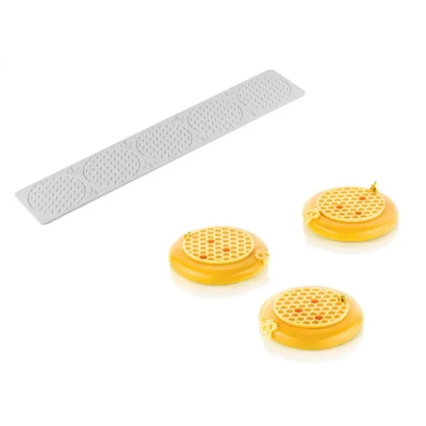 offre spéciale Moule Silicone Décor Alvéoles Ø 7,5 Cm X H 0,35 Cm (x5) Silikomart Professional 1