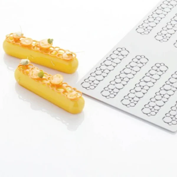 Nouvelle Collection Moule Silicone Décor Cercles 12 X 2,5 X H 0,2 (x10) Pavoni 1
