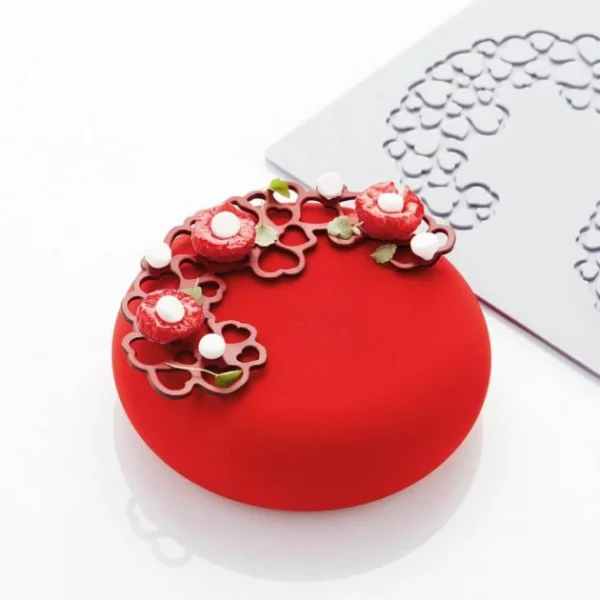 à prix réduits Moule Silicone Décor Cœur 13,7 X 7,6 X H 0,2 (x3) Pavoni 1