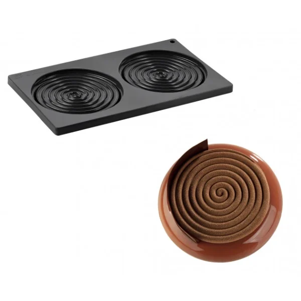à prix promos Moule Silicone Décor Hypnose Ø 14 Cm X H 1 Cm (x2) Pavoni 1