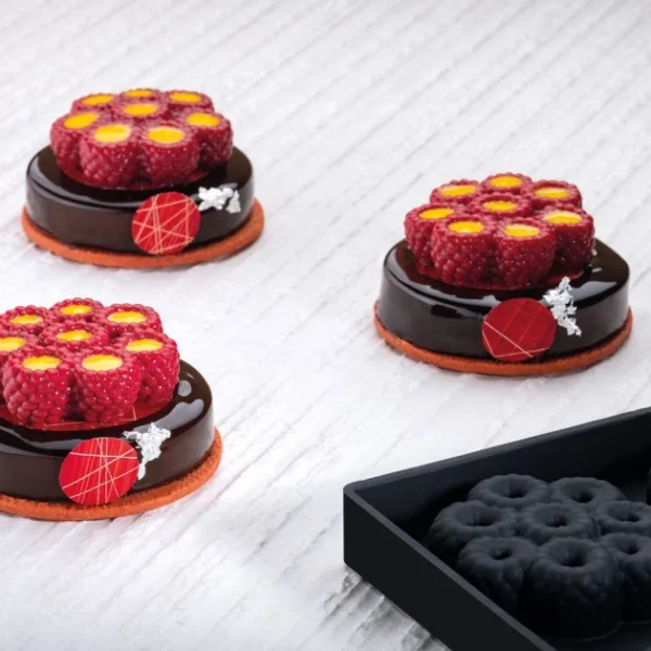 dernières Moule Silicone Décor Mini Framboises Ø 6,2 Cm X H 2,1 Cm (x8) Pavoni 4