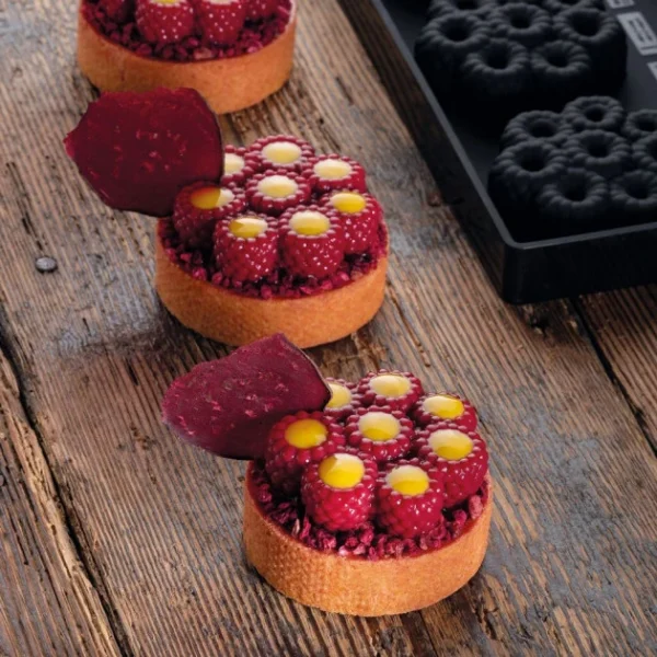dernières Moule Silicone Décor Mini Framboises Ø 6,2 Cm X H 2,1 Cm (x8) Pavoni 1