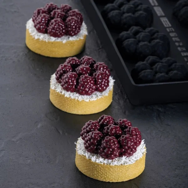 Nouvelle tendance Moule Silicone Décor Mini Mûres Ø 6 Cm X H 2,3 Cm (x8) Pavoni 1