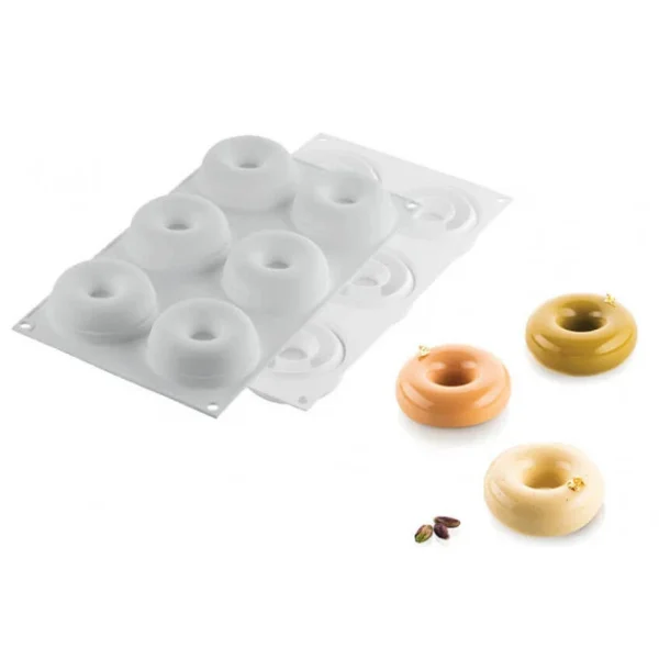 Moule Silicone Donuts Gourmands Ø 7,2 Cm X H 2,7 Cm (x6) Silikomart Professional magasin en ligne france 1