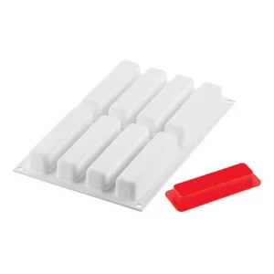 Moule Silicone Éclairs Stripe 13 X 2,8 Cm X H 2,8 Cm (x8) Silikomart Professional Prestation Et Rapide 13