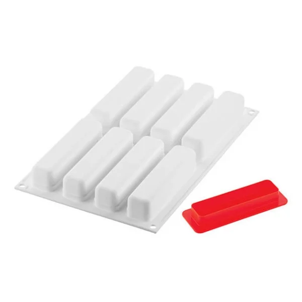 Moule Silicone Éclairs Stripe 13 X 2,8 Cm X H 2,8 Cm (x8) Silikomart Professional Prestation Et Rapide 5