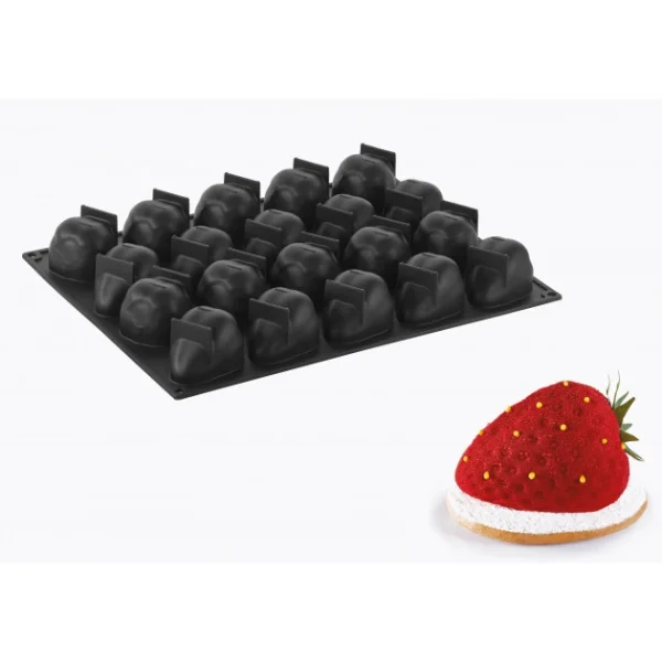 boutique en france Moule Silicone Fraise 7,1 X 5,4 Cm X H 4,6 Cm (x20) Pavoflex 1