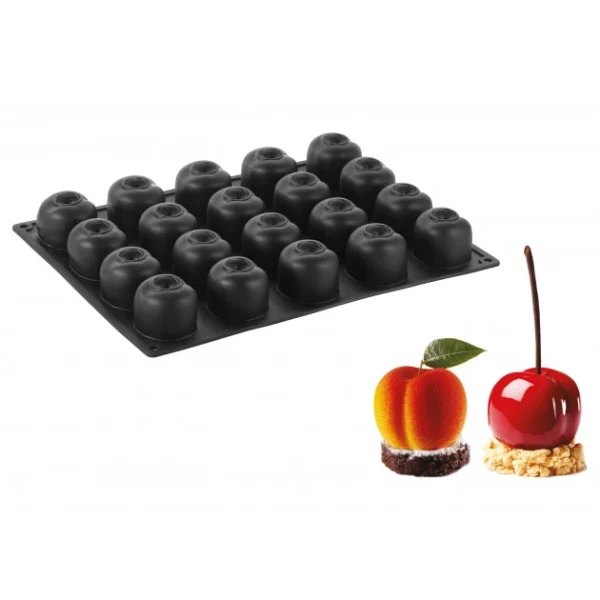magasin pas cher Moule Silicone Pêche / Cerise 5,8 X 5,5 Cm X H 4,6 Cm (x20) Pavoflex 1