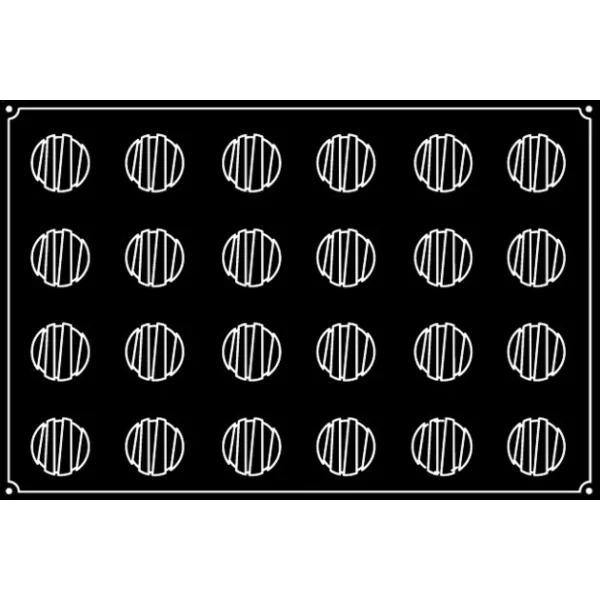 Moule Silicone Rond Rayé Ø 6 Cm X H 4,5 Cm (x24) Pavoflex guranteed de qualité 3