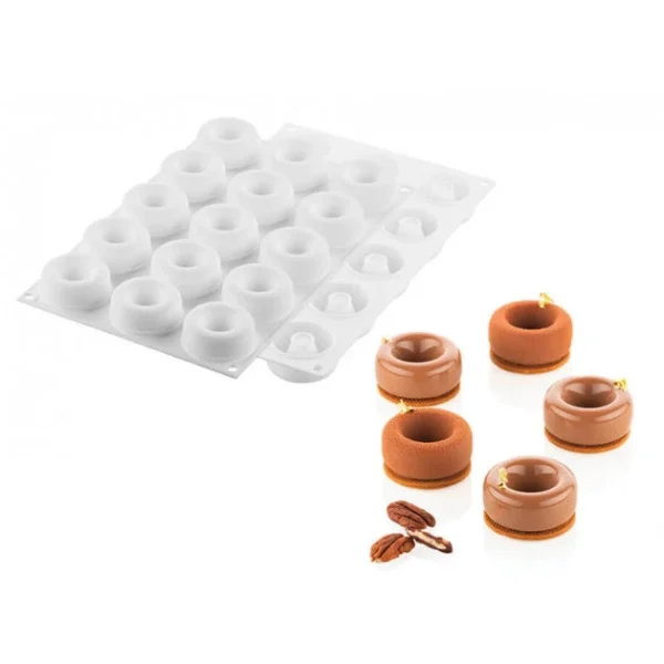 grossiste Moule Silicone Savarin Oblio Ø 5 Cm X H 2,1 Cm (x15) Silikomart Professional 1